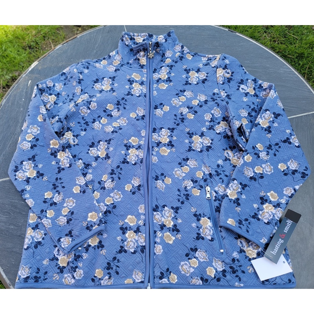 NWT New Hasting & Smith Floral Summer Jacket Zip Up PL Petite Large L $44